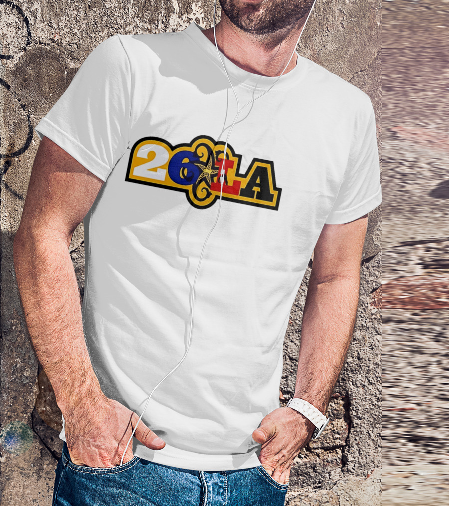 26 LA Bricks And Wood Los Angeles Lakers Stylized T-Shirt