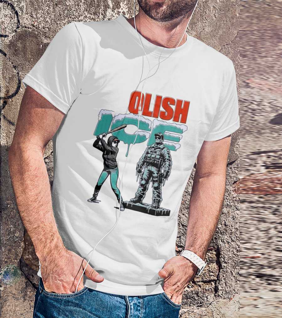 Krime Olish ICE Woman With Baseball Bat Smashing Statue T-Shirt