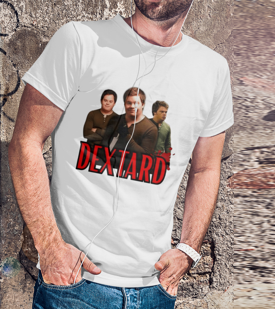 Dextard Meme Parody With Triple Character Image And Red T-Shirt