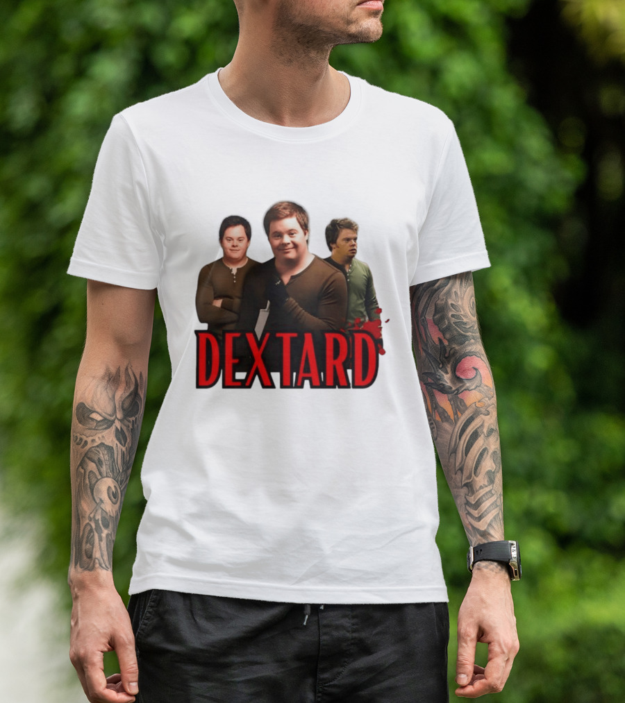 Dextard Meme Parody With Triple Character Image And Red T-Shirt