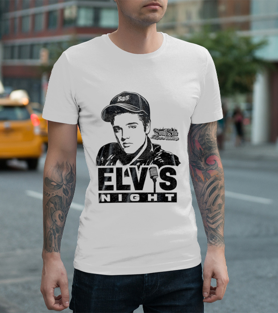 Elvis Night South Side Saturdays Bolt Hat Microphone T-Shirt