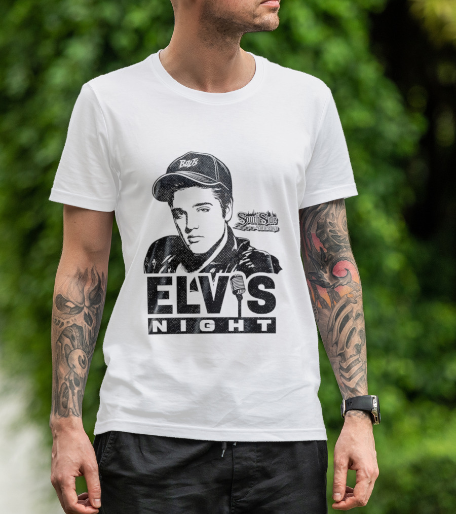 Elvis Night South Side Saturdays Bolt Hat Microphone T-Shirt