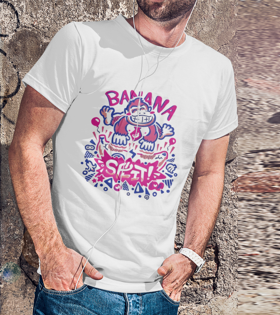Banana Split Monkey Cartoon Fun T-Shirt