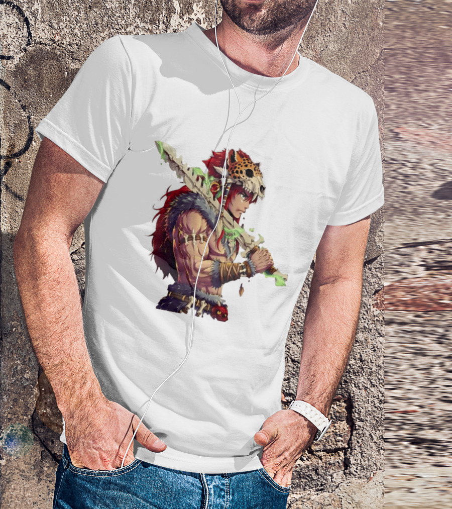 Jaguar Warrior Aztec Fantasy Glowing Bone Sword Warrior T-Shirt