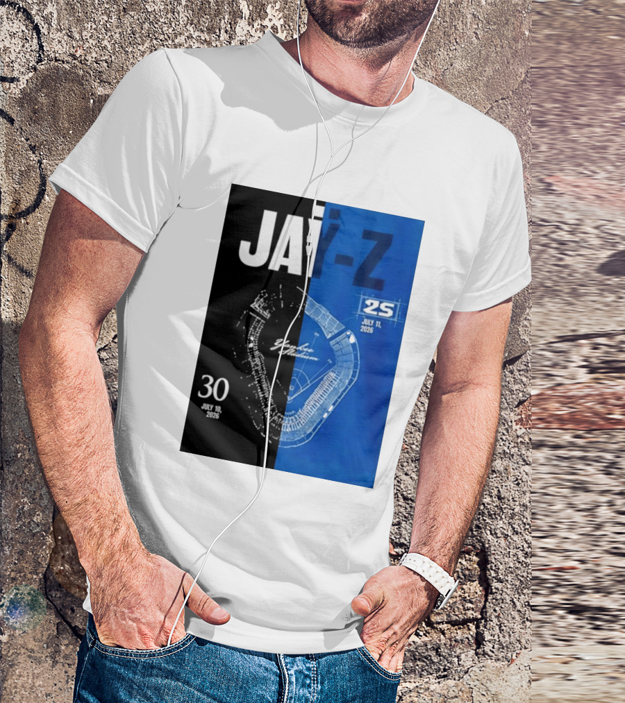 Jay Z Yankee Stadium July 10 11 2026 Celebration With Map Blueprint T-Shirt