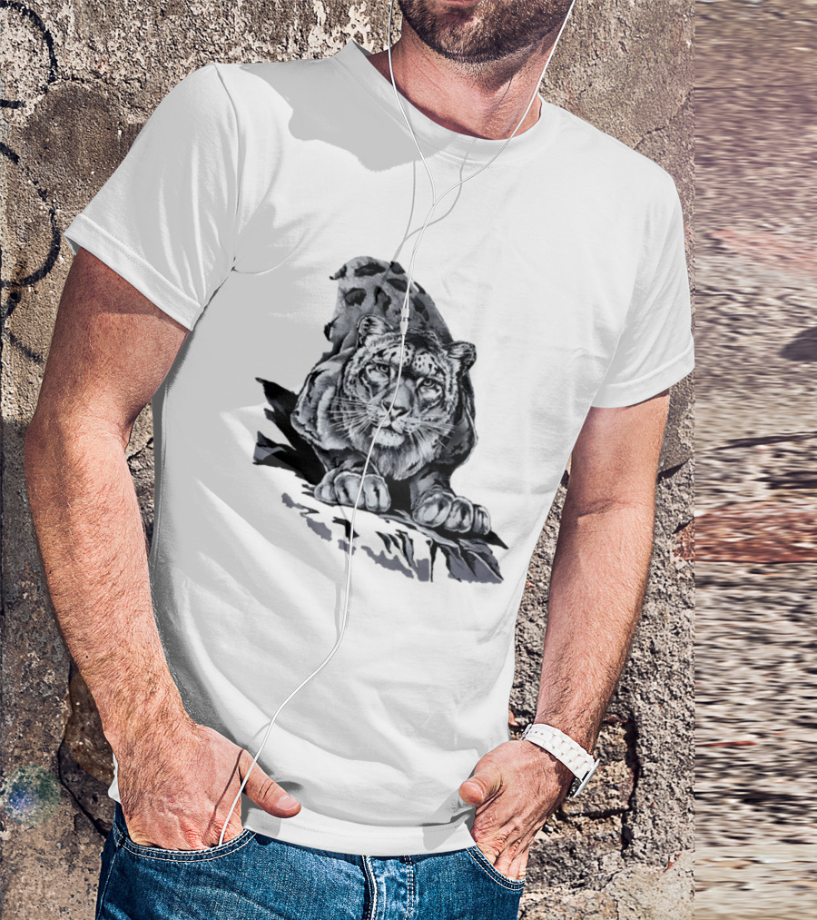 Snow Leopard Harlequin Nature Wildlife Majestic Predator T-Shirt