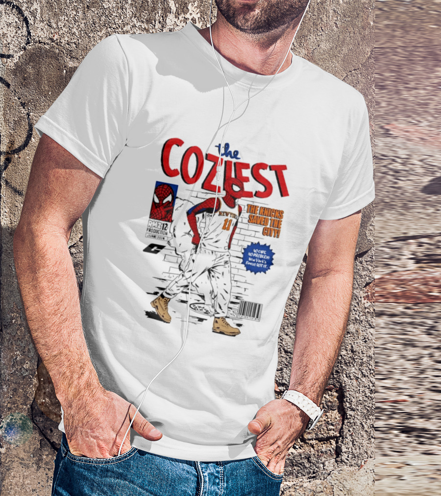 The Coziest Spider Man New York Knicks 01 The Knicks Saved The City No Cape No Problem T-Shirt