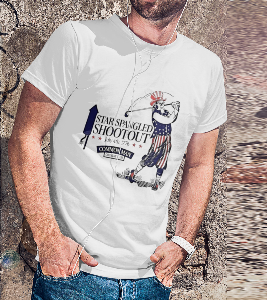 Star Spangled Shootout Common Man Country Club Patriotic Golfer T-Shirt