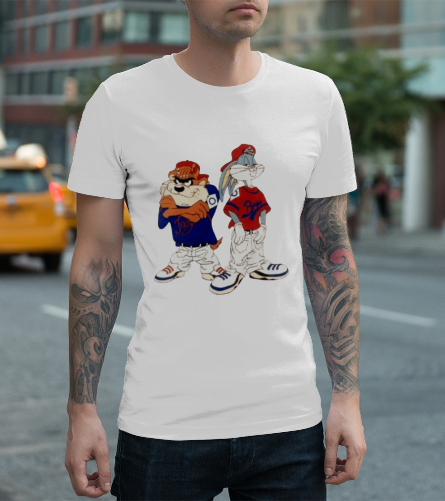 Taz Bugs Looney Tunes Baseball Style Casual Streetwear T-Shirt