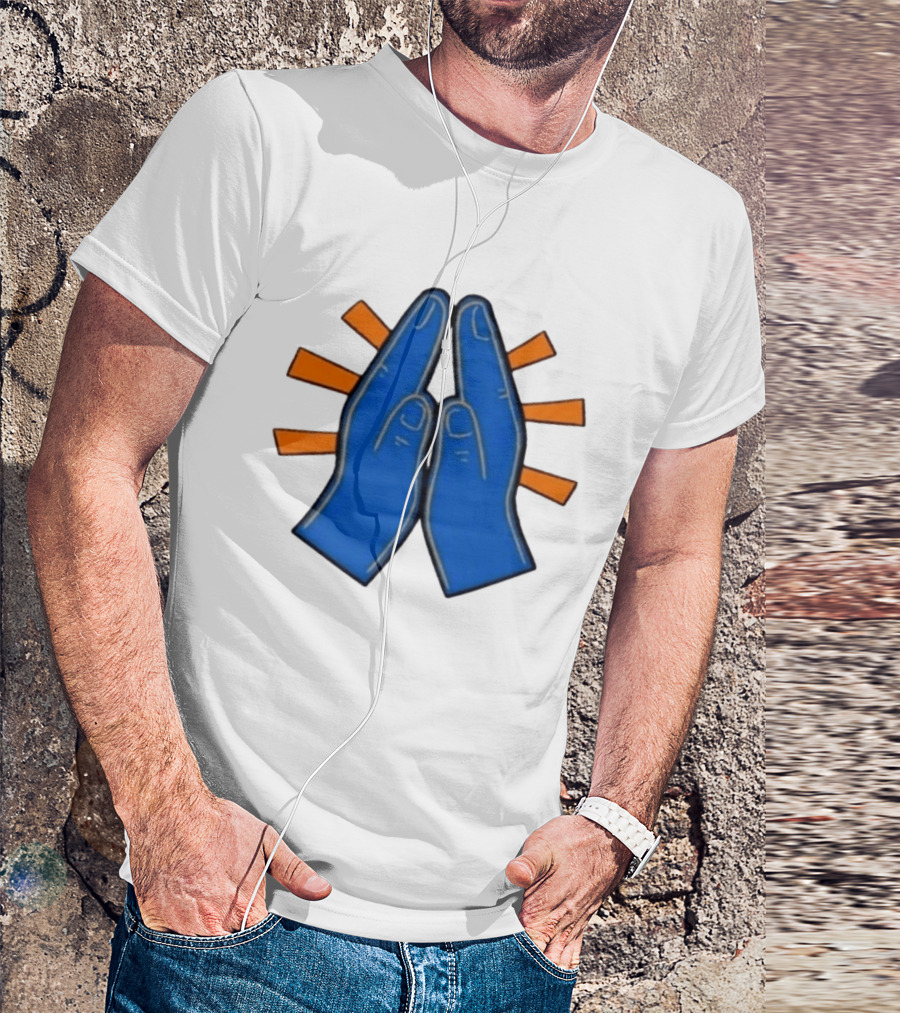 Please Just Make It All Worth It Blue Praying Hands Emoji T-Shirt