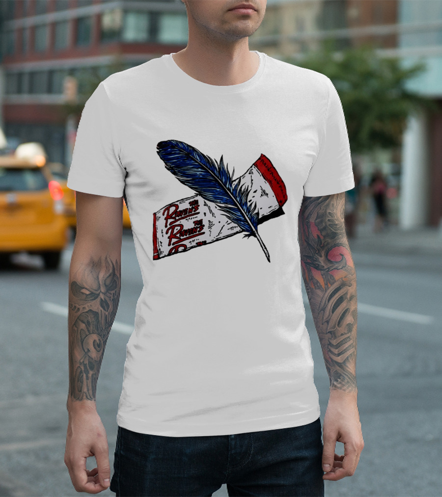 The Ravens Hirotton Blue Feather Pull Pull Pull T-Shirt