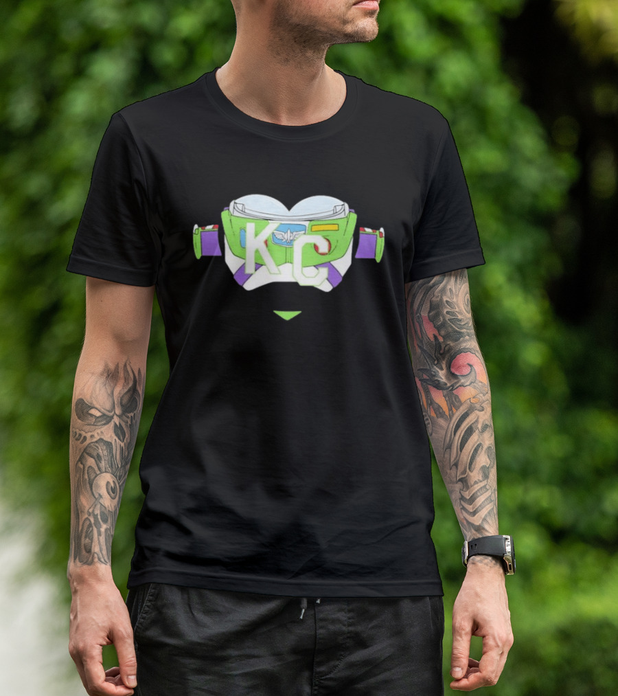 Buzz Lightyear KC Chiefs Heart Theme Fan Gear T-Shirt