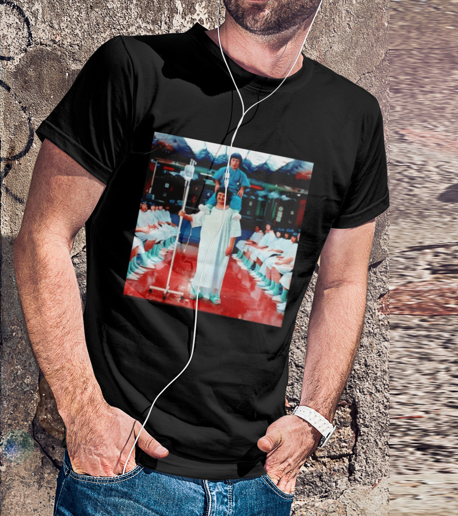 Doctor Riding On Patient Shoulders Hospital Room Surrealism T-Shirt