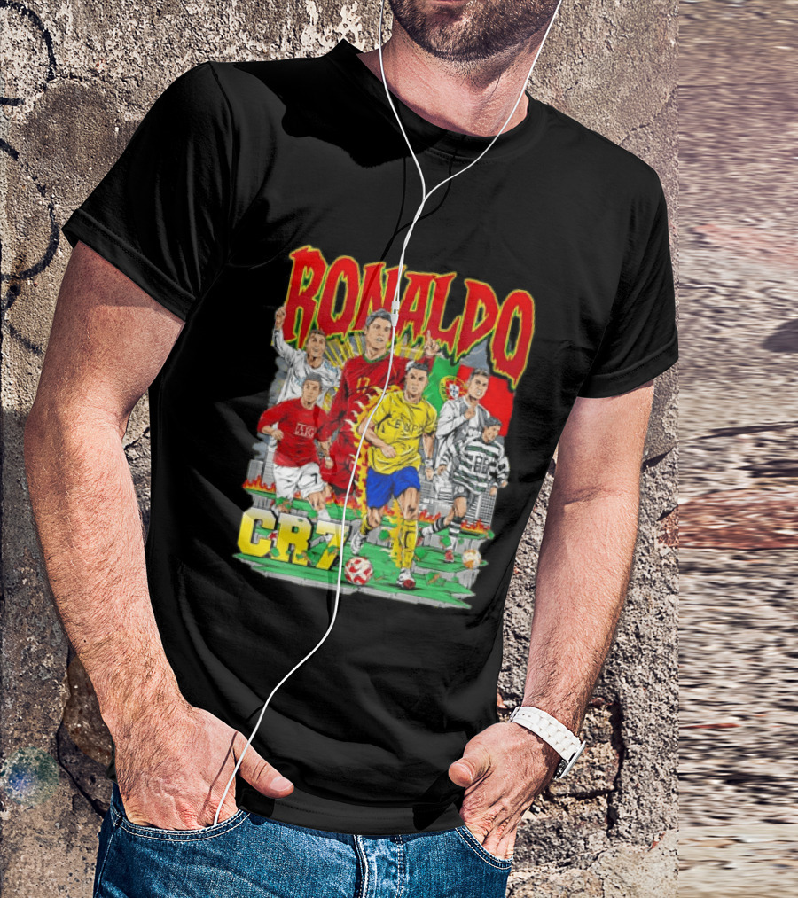 Ronaldo CR7 Football Icon In Action Sports Team Collection T-Shirt