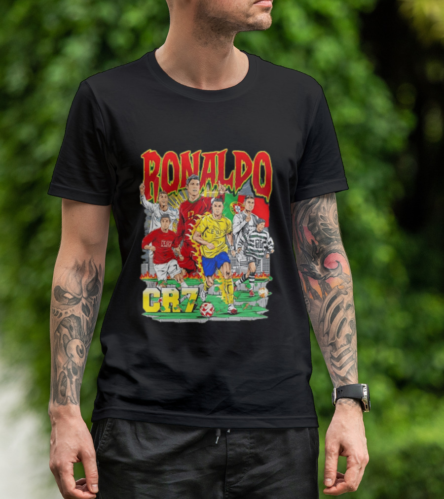 Ronaldo CR7 Football Icon In Action Sports Team Collection T-Shirt