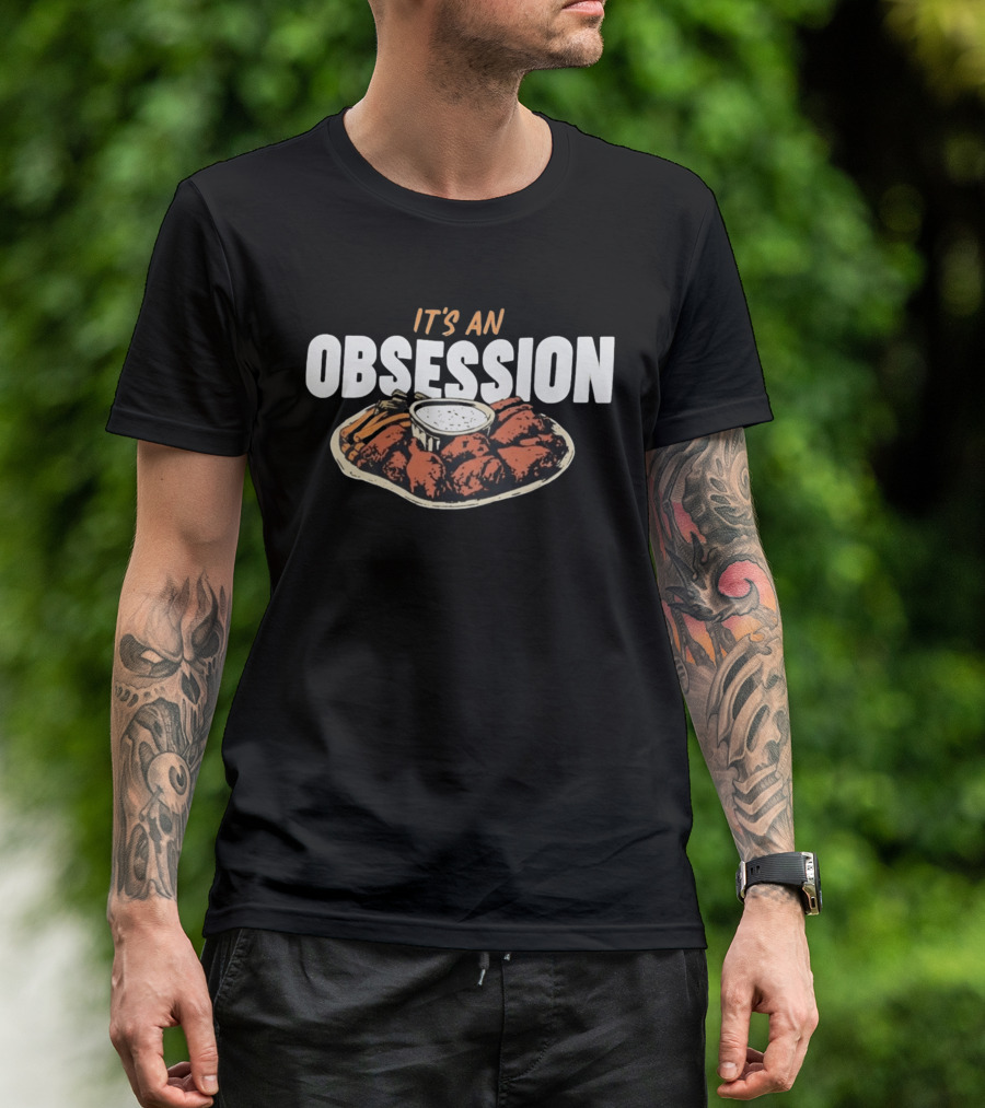 Foodie Eat Wings It's An Obsession Chicken Plate T-Shirt
