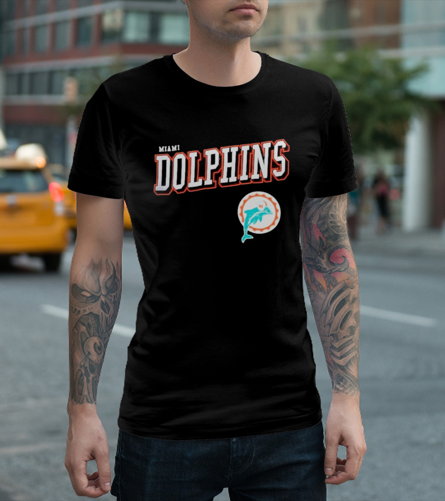 Miami Dolphins Black Retro Team T-Shirt