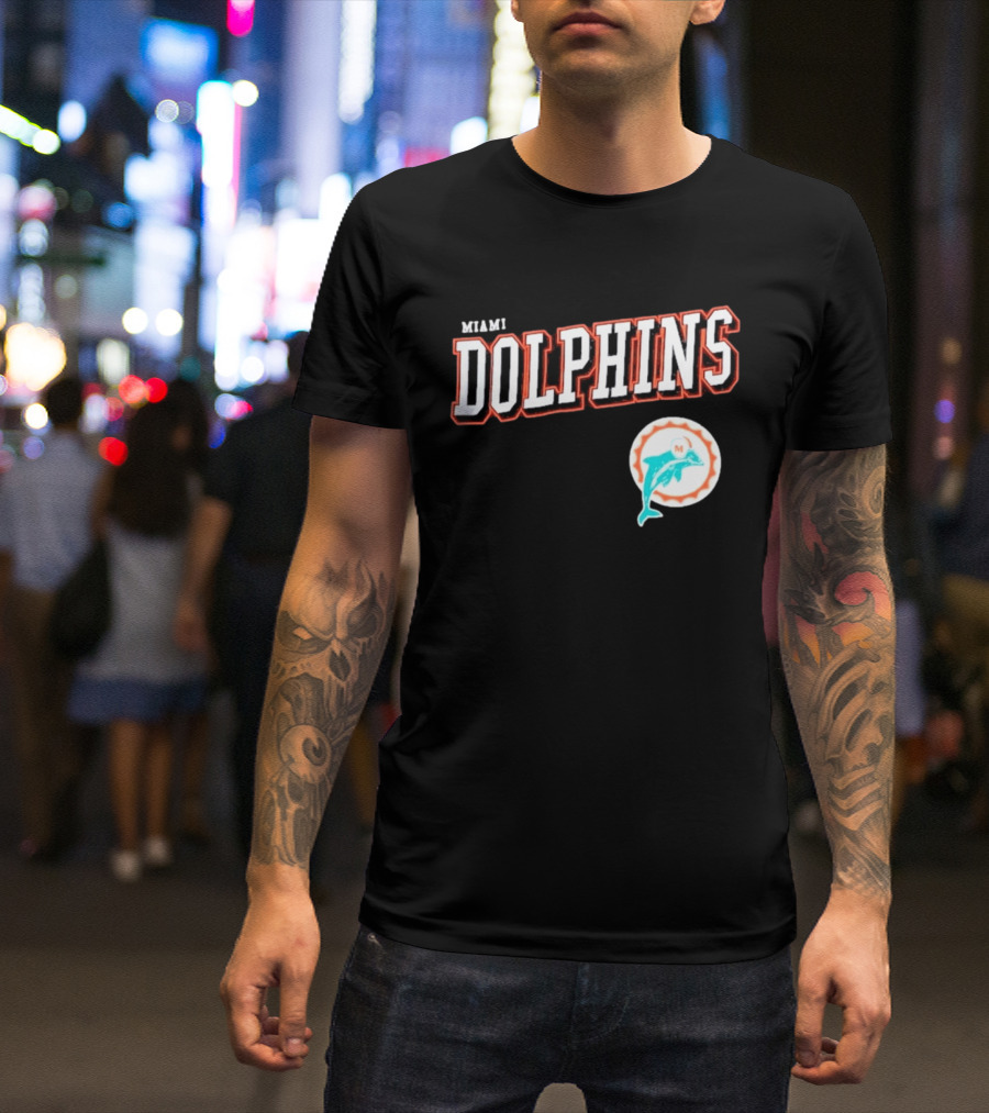 Miami Dolphins Black Retro Team T-Shirt