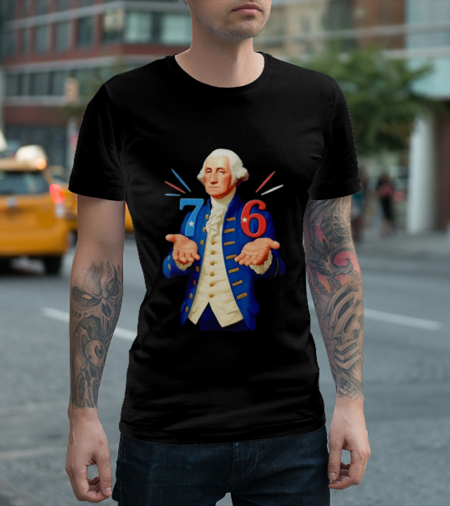 George Washington 1776 Patriotic Founding Father American Independence Day T-Shirt