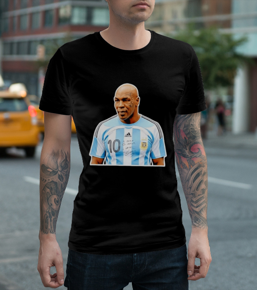 Mike Tyson Argentina National Football Team 10 A Dios Soccer Jersey T-Shirt