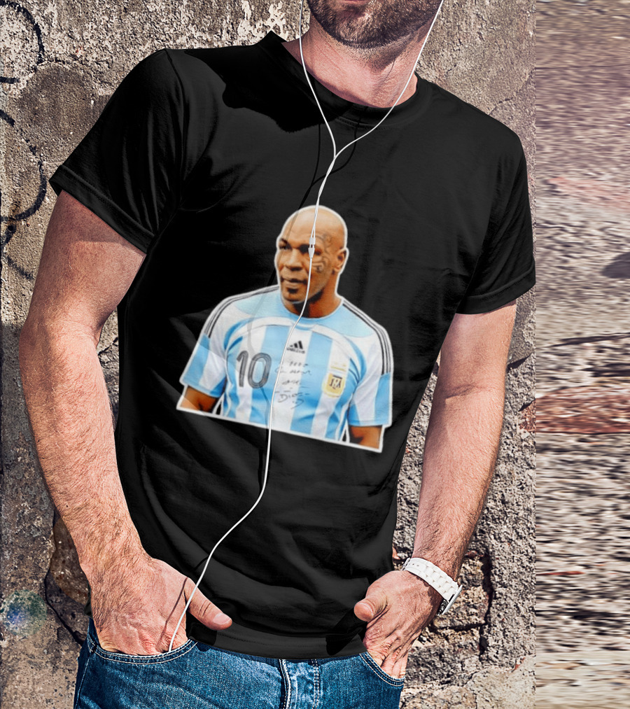 Mike Tyson Argentina National Football Team 10 A Dios Soccer Jersey T-Shirt