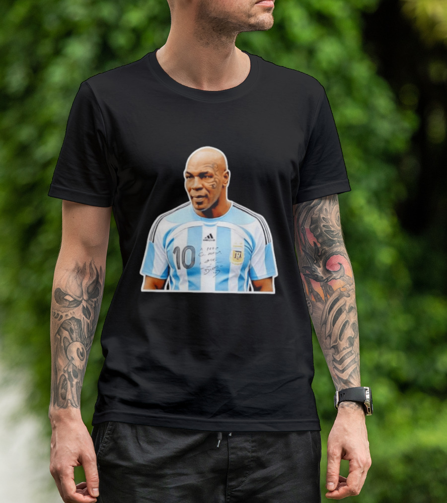 Mike Tyson Argentina National Football Team 10 A Dios Soccer Jersey T-Shirt