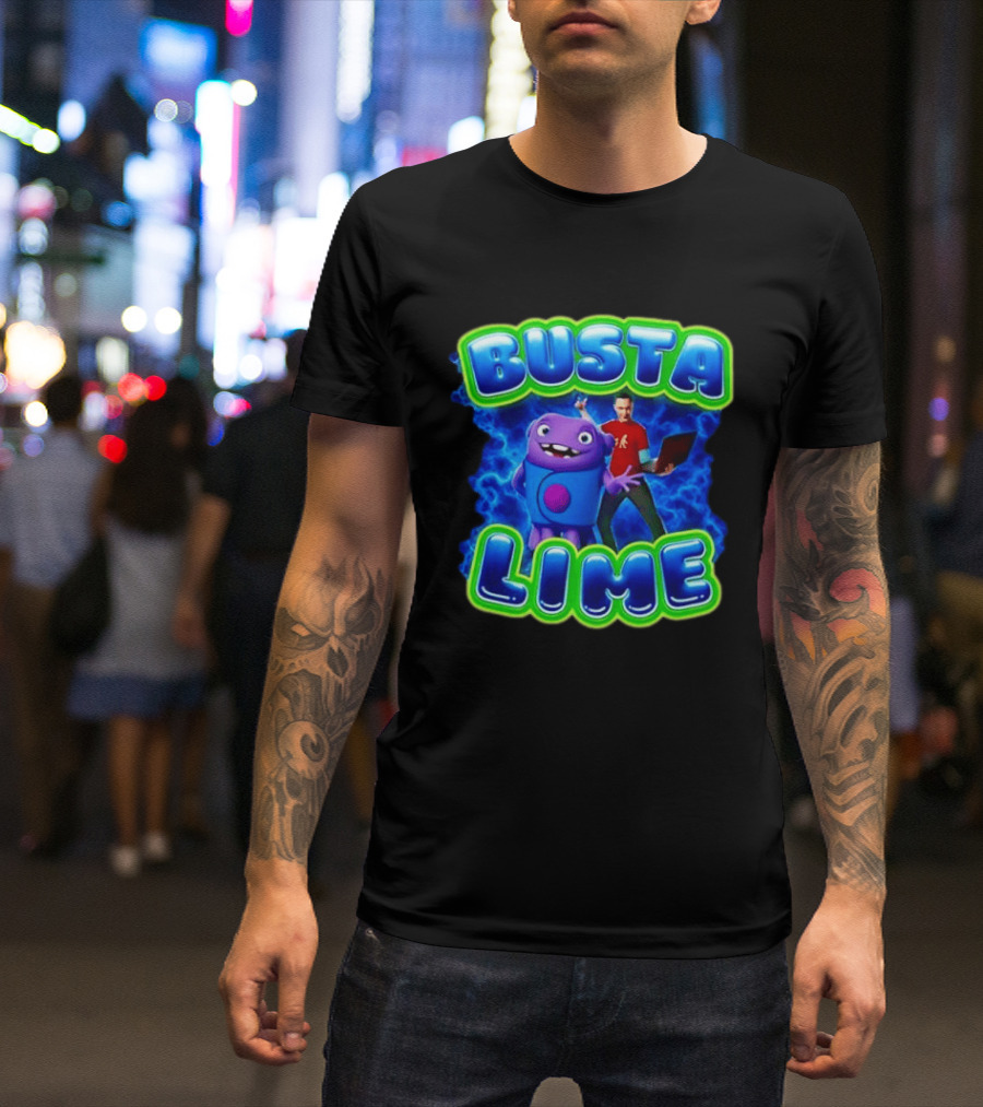 Oh Sheldon Cooper The Big Bang Theory Busta Lime Electric Blue T-Shirt