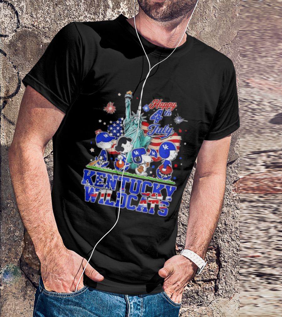 Happy 4th Of July Peanuts Kentucky Wildcats Independence Day Celebration T-Shirt
