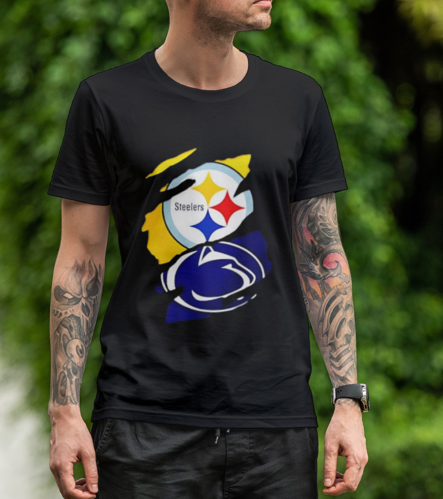 Pittsburgh Steelers Penn State Nittany Lions Team Tear T-Shirt
