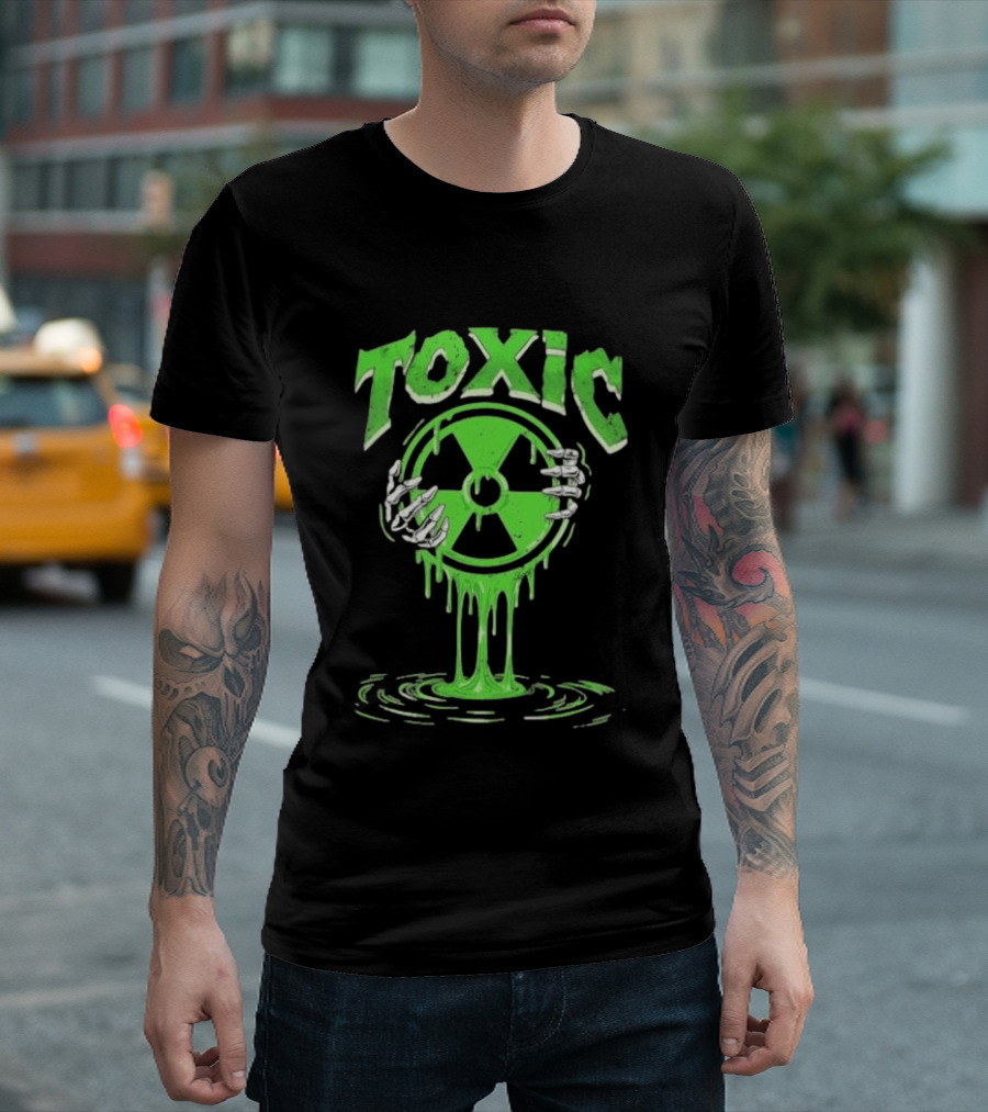 Toxic Radioactive Nuclear Hazard Slime Skeleton Hands T-Shirt