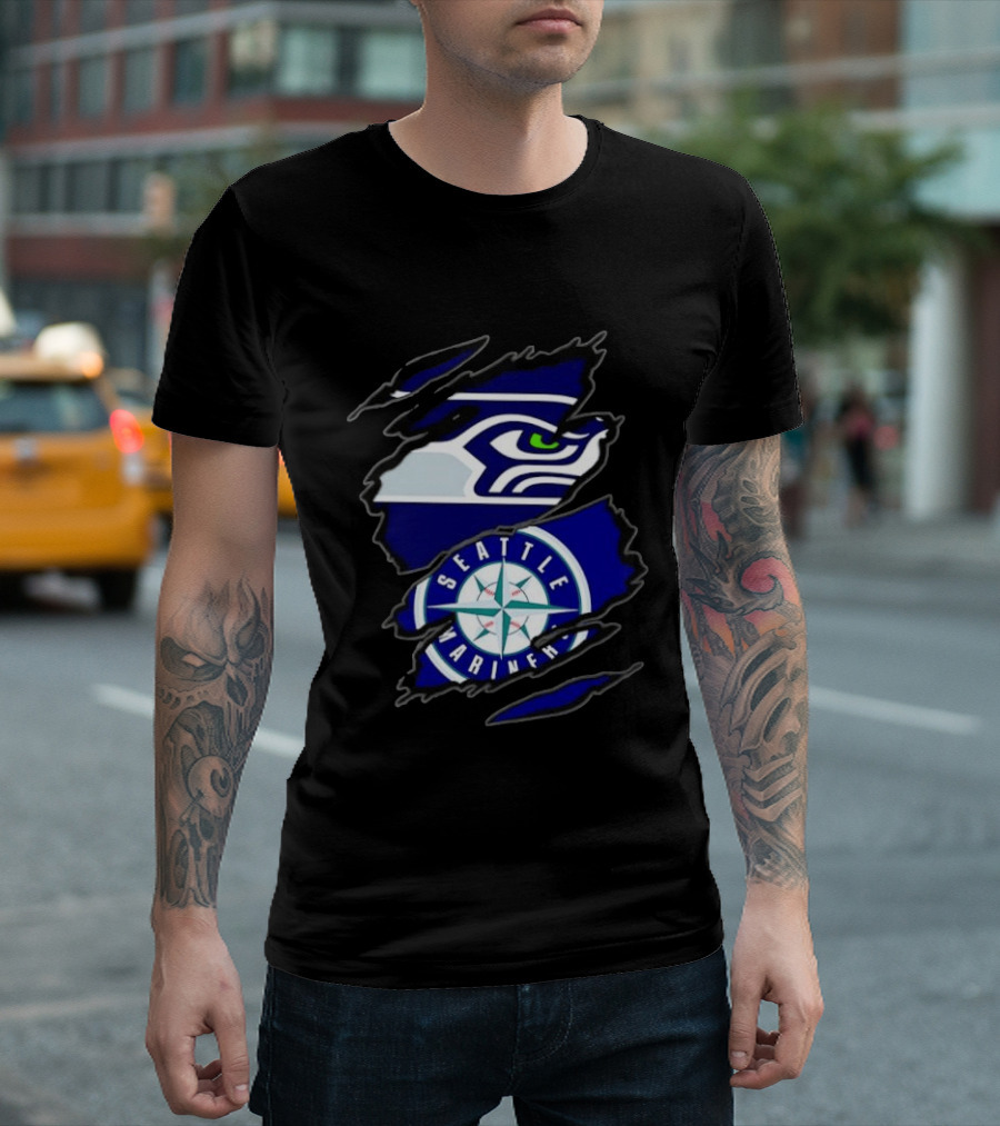 Seattle Seahawks Seattle Mariners Claw Rip T-Shirt