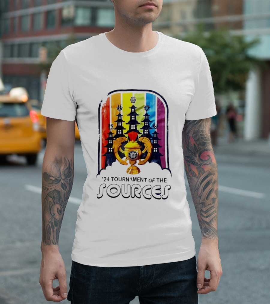 24 Tournament Of The Sources Trophy With Pagoda Silhouette And Rainbow T-Shirt