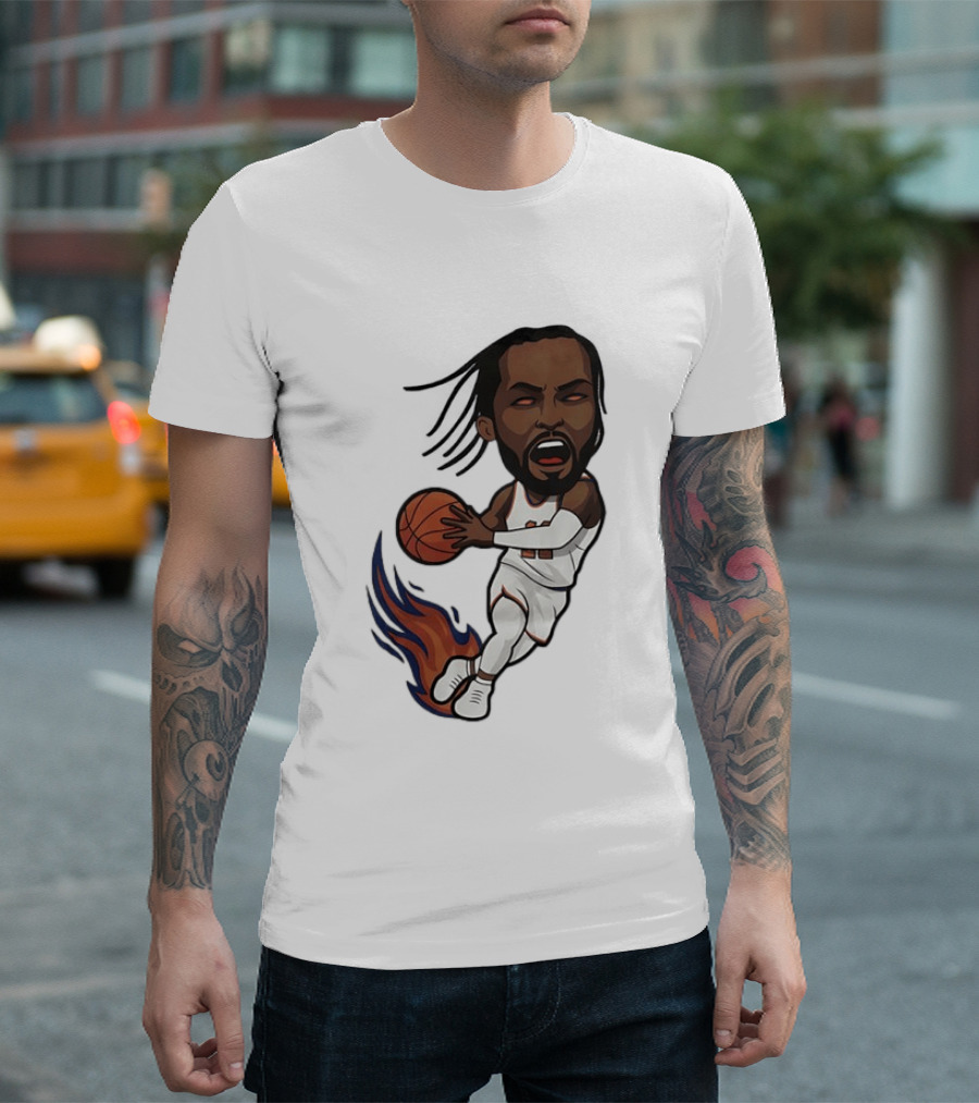 Jalen Brunson Burner New York Knicks Basketball Player Flame T-Shirt
