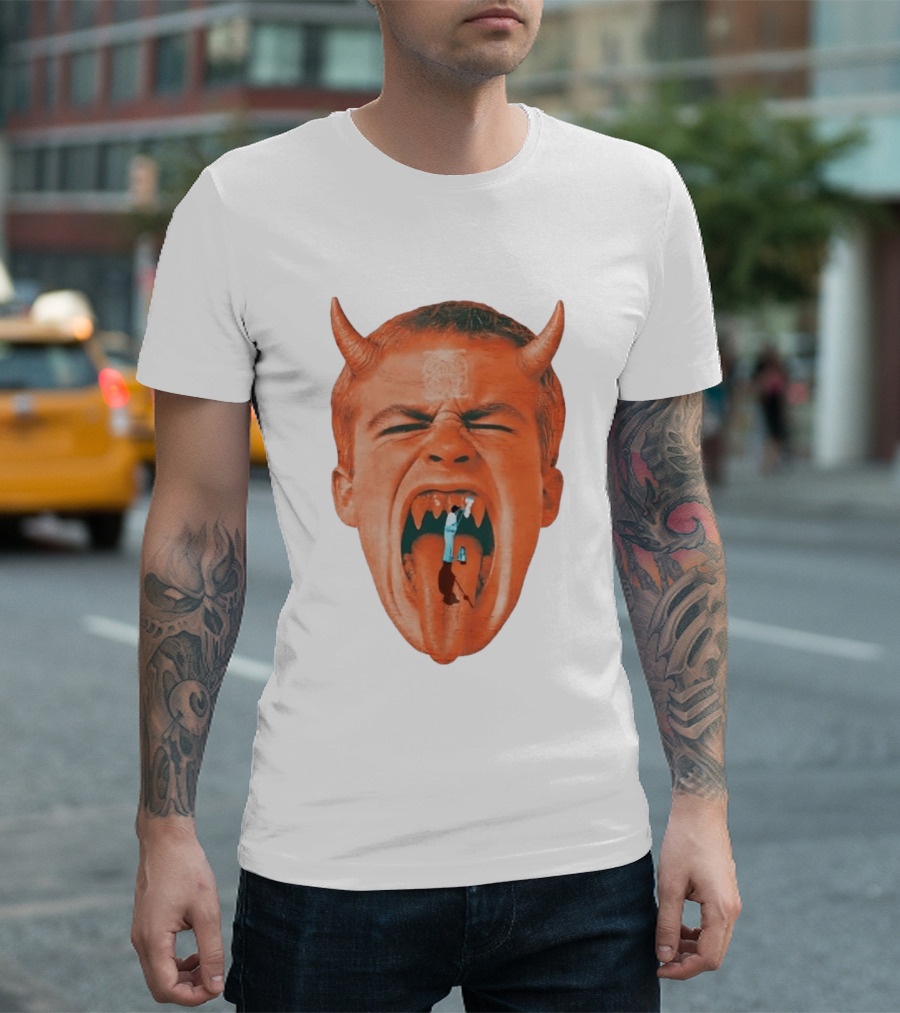 Cleaner Inside Devil Horned Head Yelling T-Shirt