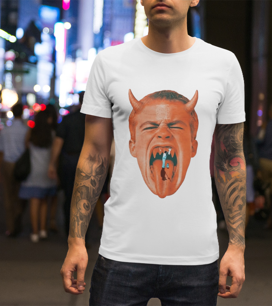 Cleaner Inside Devil Horned Head Yelling T-Shirt