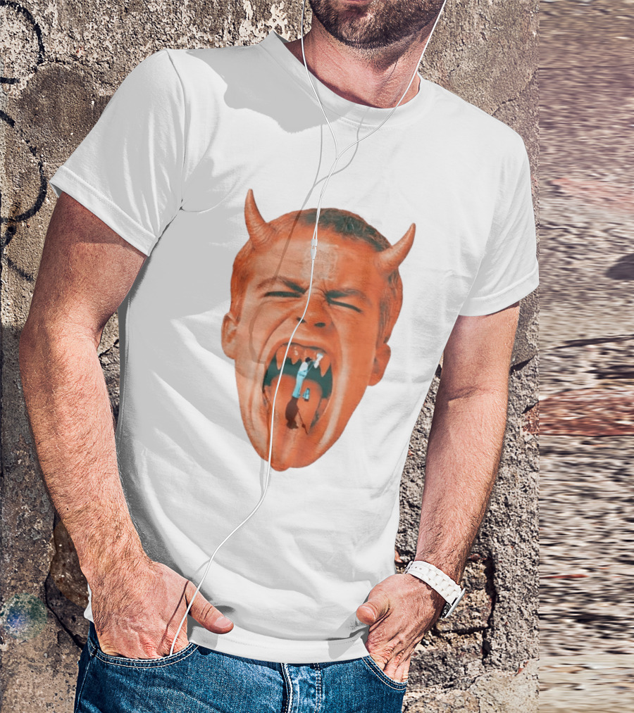 Cleaner Inside Devil Horned Head Yelling T-Shirt