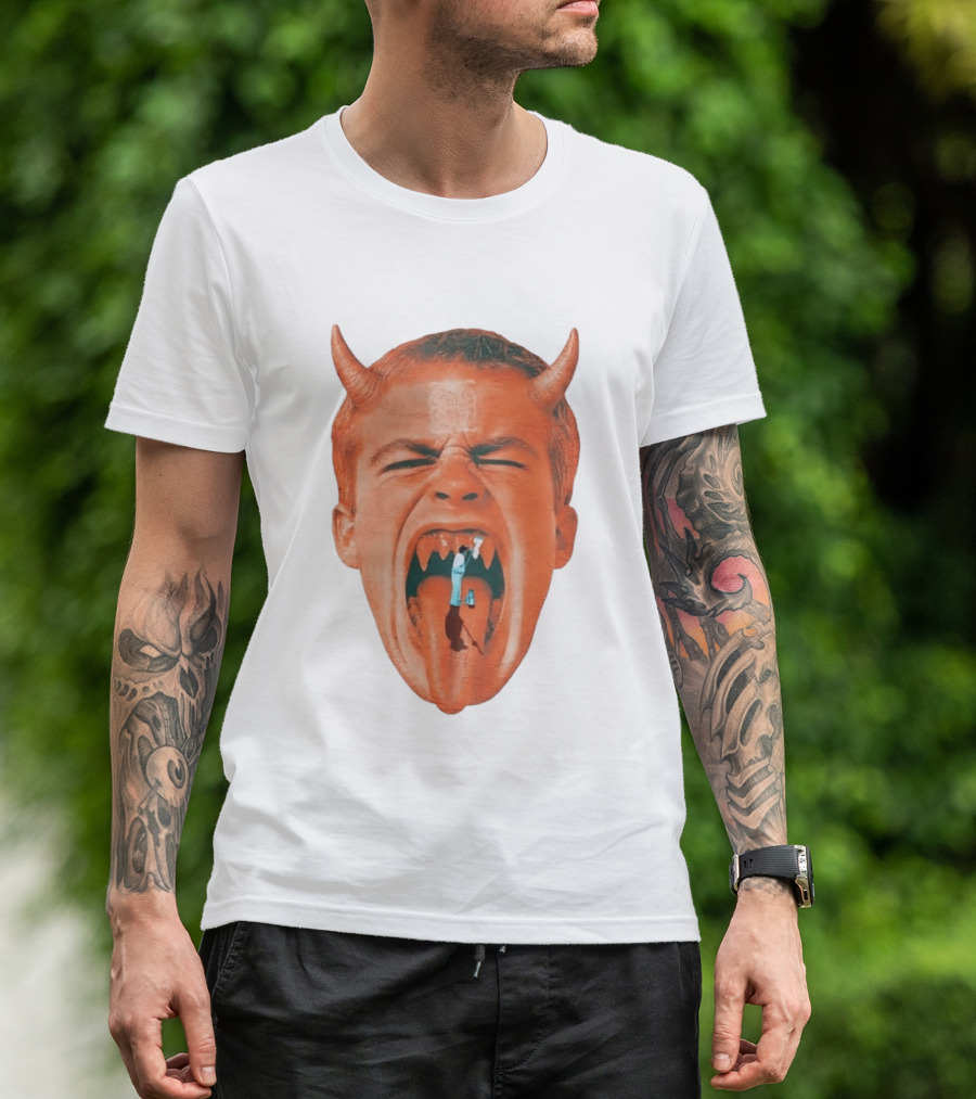 Cleaner Inside Devil Horned Head Yelling T-Shirt