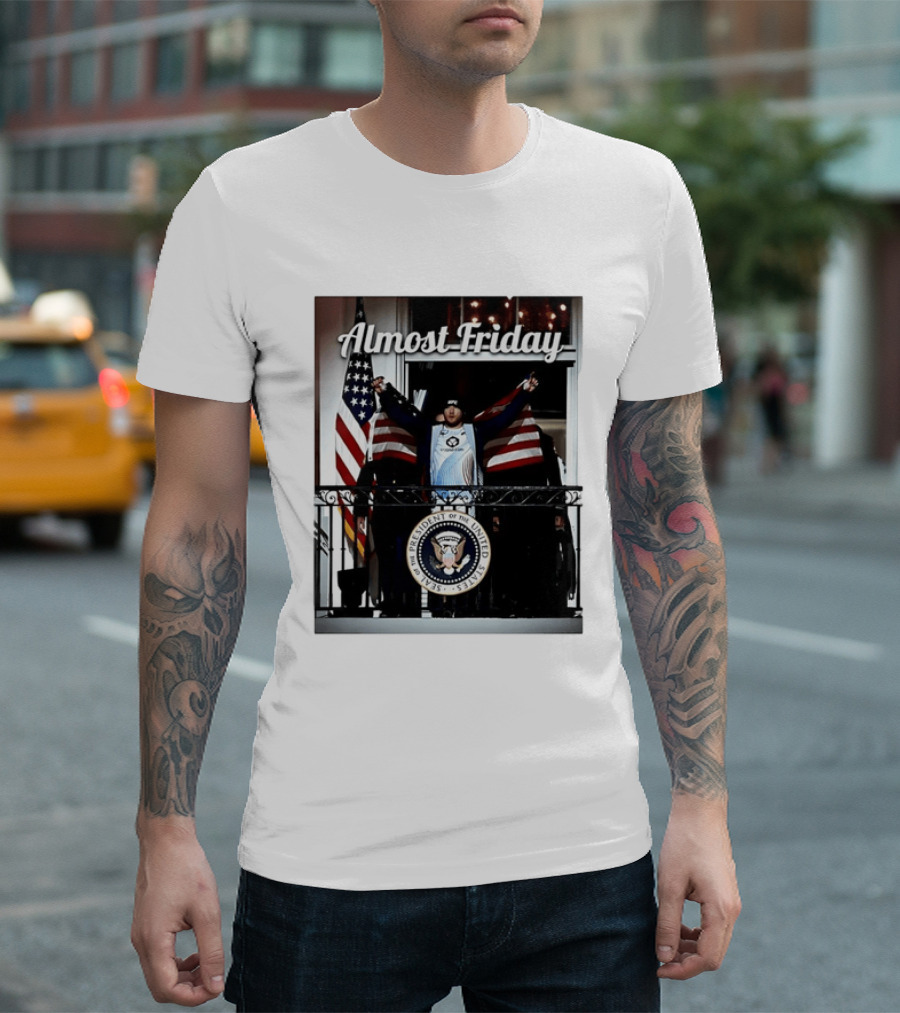 Almost Friday Justin Gaethje UFC Freedom 250 Presidential Seal American Flag T-Shirt