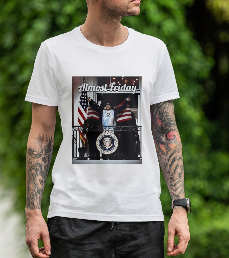 Almost Friday Justin Gaethje UFC Freedom 250 Presidential Seal American Flag T-Shirt