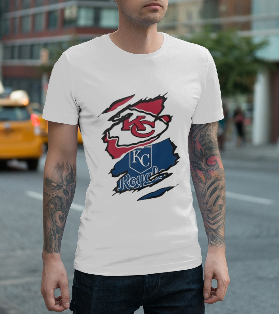Kansas City Chiefs Royals KC Sports Crossover Beneath The Surface T-Shirt