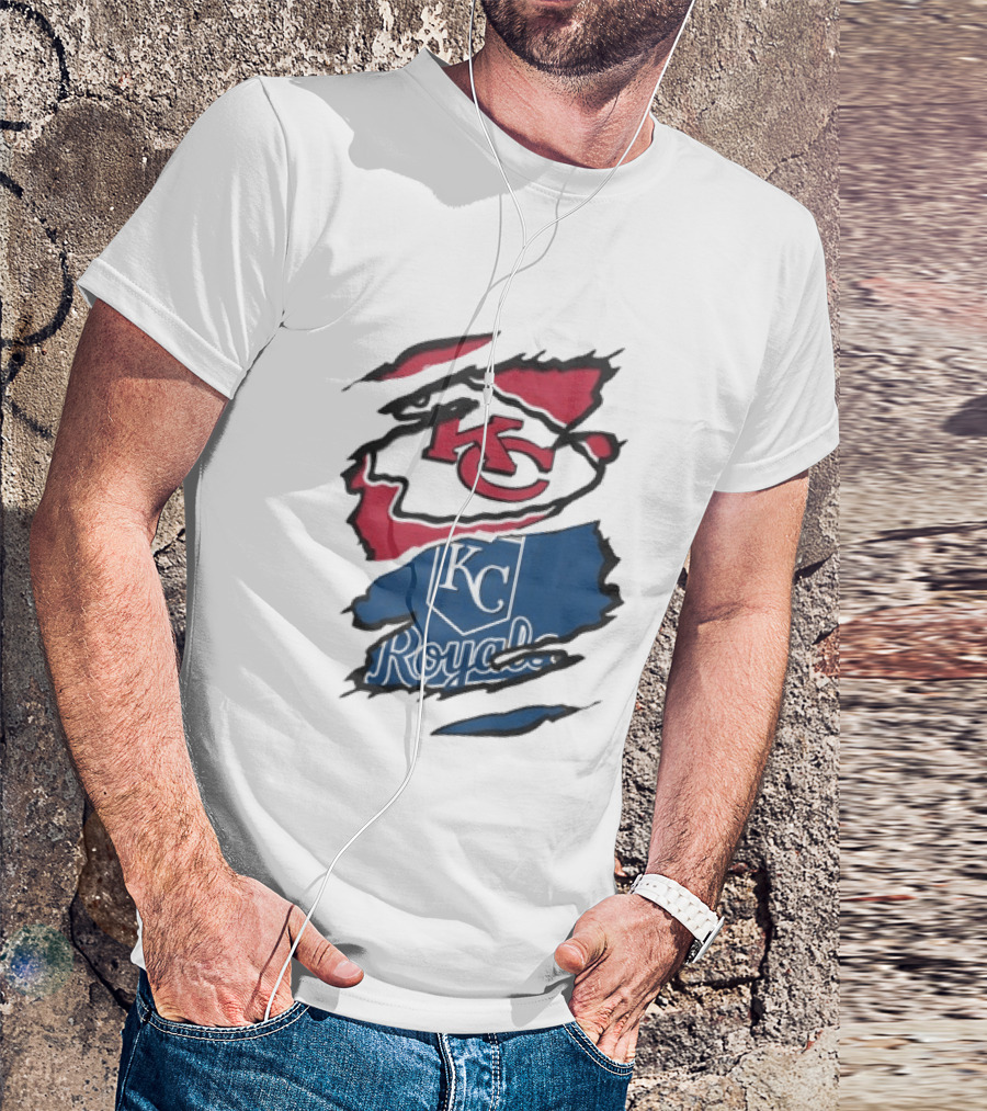 Kansas City Chiefs Royals KC Sports Crossover Beneath The Surface T-Shirt
