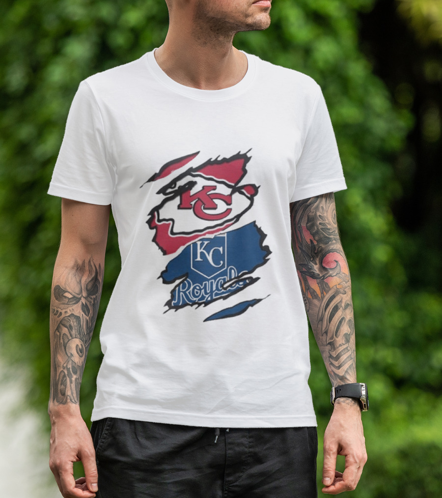 Kansas City Chiefs Royals KC Sports Crossover Beneath The Surface T-Shirt