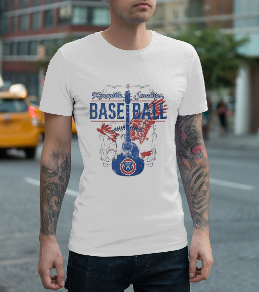 Knoxville Smokies Baseball Guitar Eagle Minor League Team T-Shirt