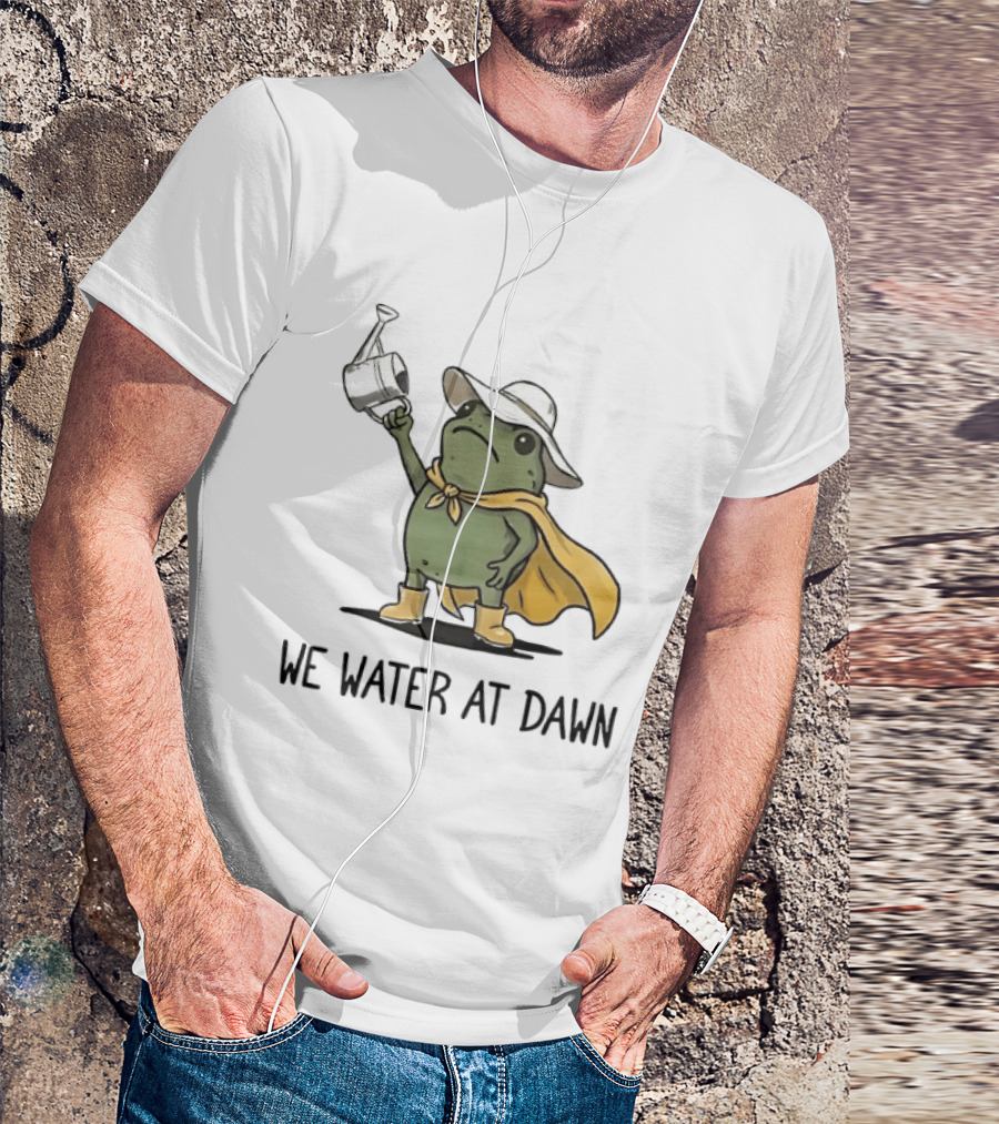 Frog We Water At Dawn Yellow Cape And Hat T-Shirt