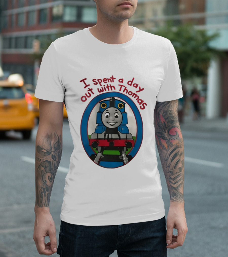 I Spent A Day Out With Thomas The Tank Engine Oval Frame T-Shirt