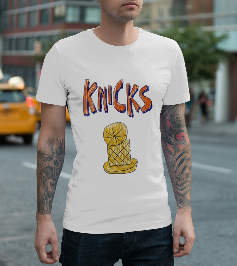 Knicks Hand Drawn NBA Champions Trophy T-Shirt