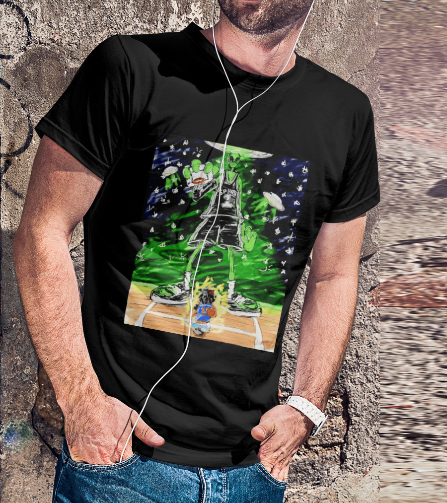 Victor Wembanyama Alien San Antonio Spurs Vs Jalen Brunson New York Knicks NBA Showdown T-Shirt