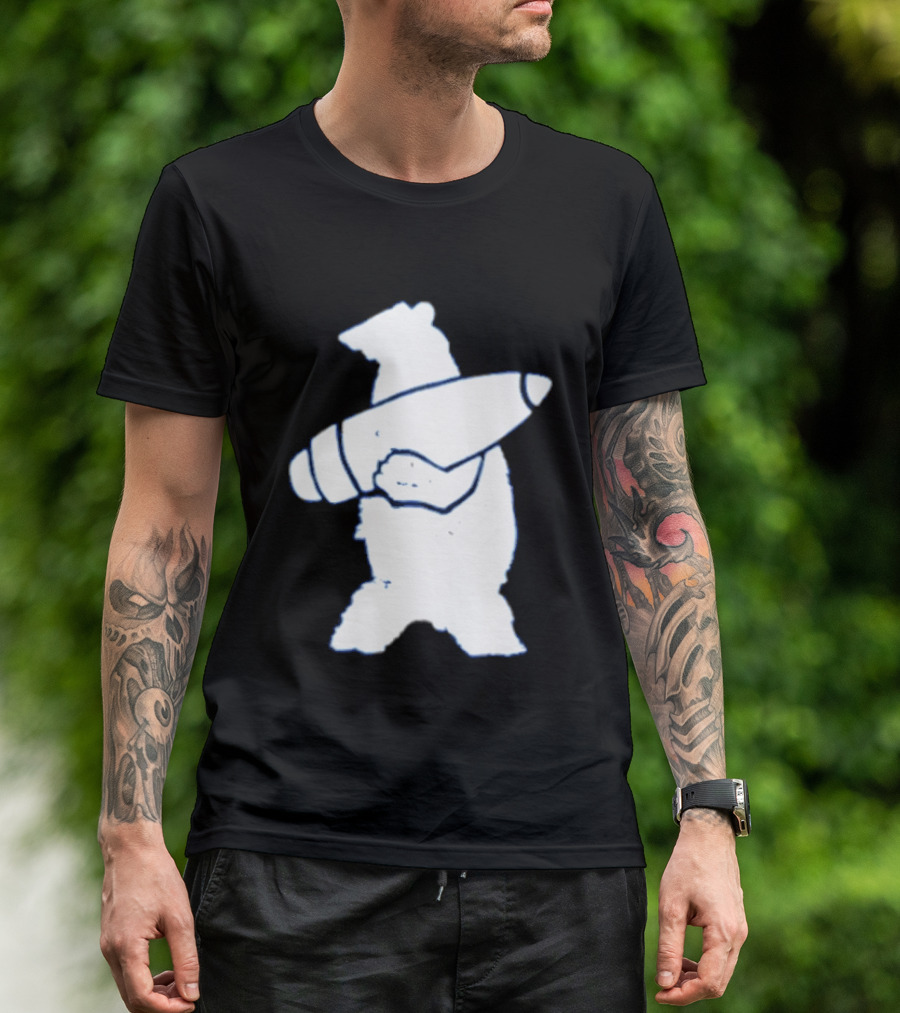 California Republic Bear Holding Bullet Munitions Military Tactical Morale T-Shirt