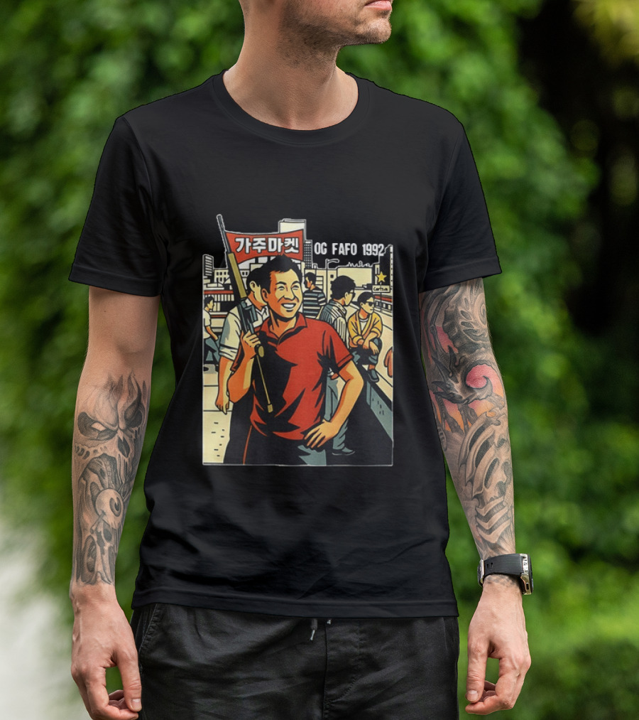LA Riots 1992 Roof Korean Veterans Og Fafo T-Shirt