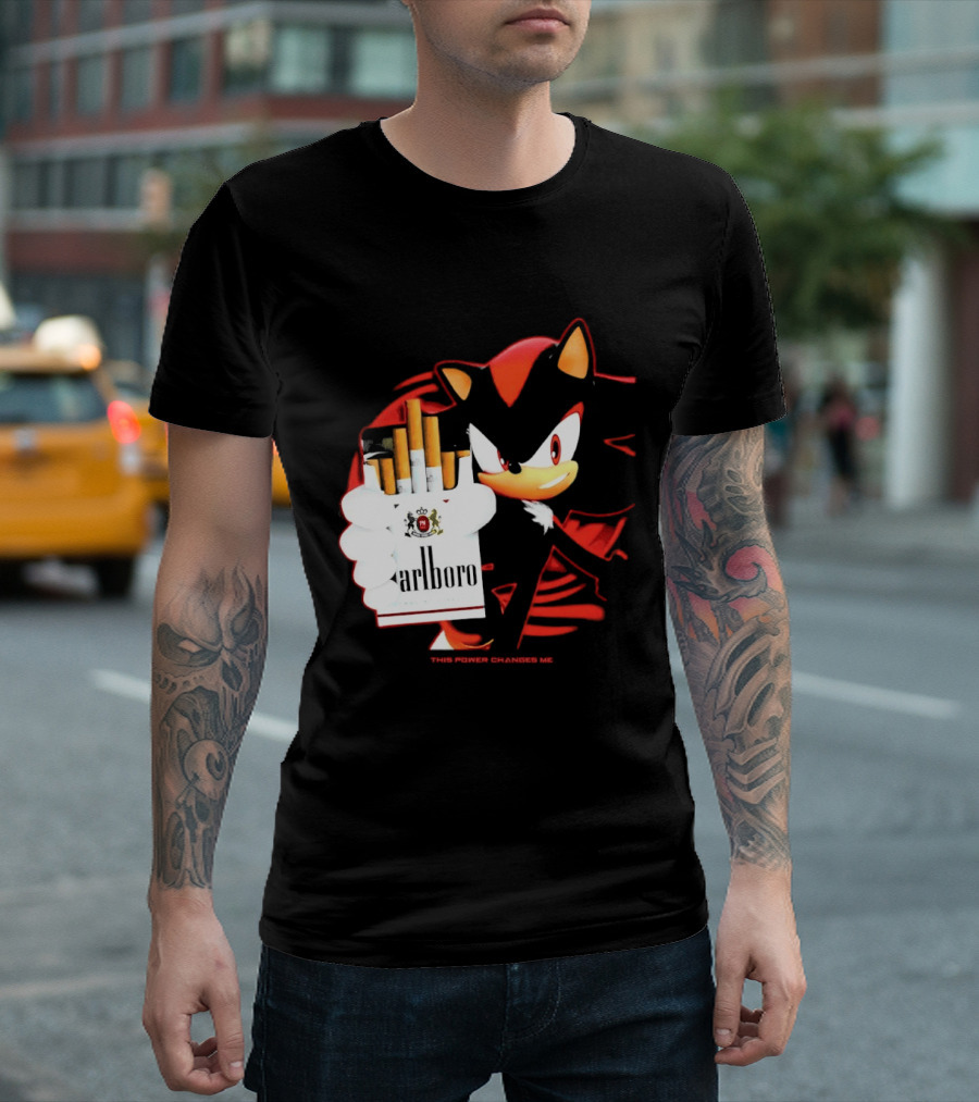 Shadow The Hedgehog Marlboro Cigarettes This Power Changes Me T-Shirt